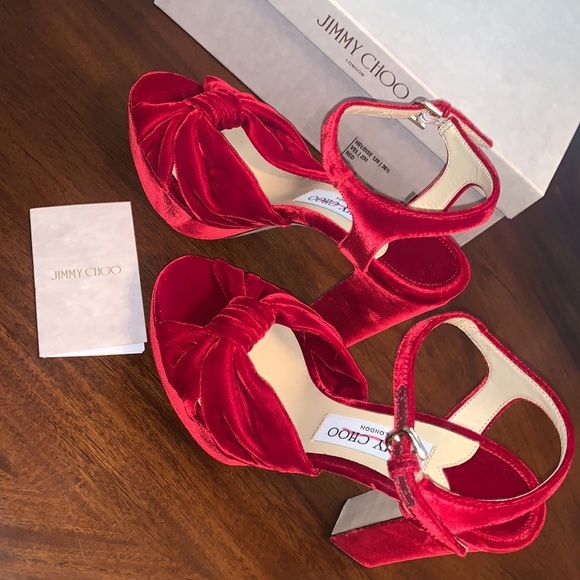 New‼️ Jimmy Choo Heloise 120 Red Velvet Platform Heels

Sale Price $950 - Picture 14 of 16